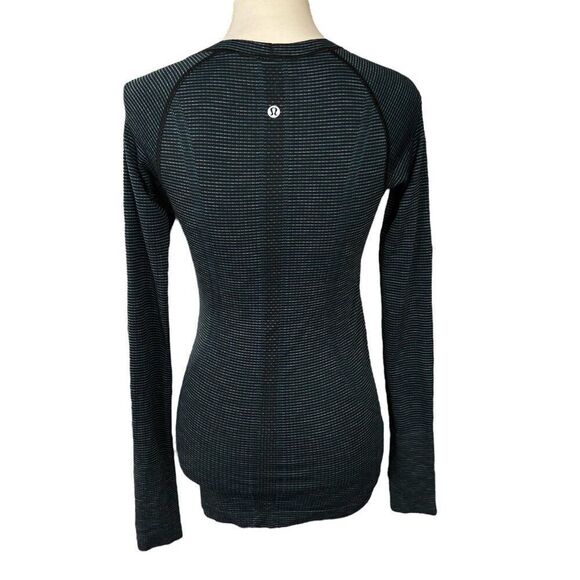 Lululemon Swiftly Tech Long Sleeve Crew Dark Maritime Stripe Size 4 - Picture 3 of 7